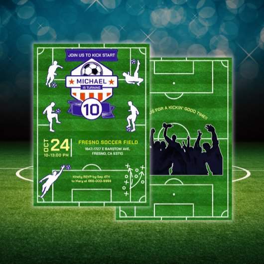 Fußballfeld Geburtstagsparty Einladung