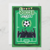 Fußballfeld Geburtstagsparty Einladung (Rückseite)