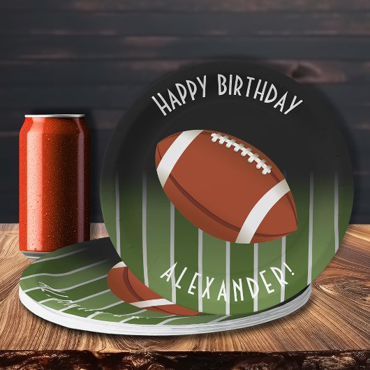 Fußballfeld Glückwunsch zum Geburtstag Personalisi Pappteller