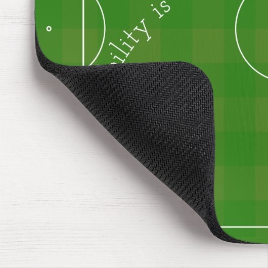 Fußballfeld mit Zitat Mousepad (Ecke)