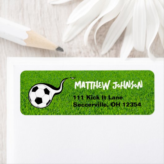 Fußballfeld Rücksendeadressen-Aufkleber Sport (Insitu)