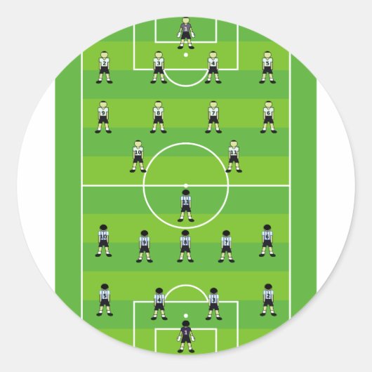 Fußballfeld Runder Aufkleber (Vorderseite)