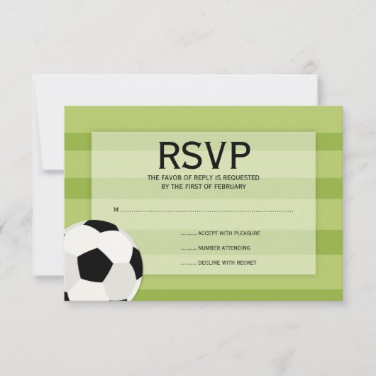 Fußballfeld Thema Bar Mitzvah UAWG RSVP Karte (Vorderseite)
