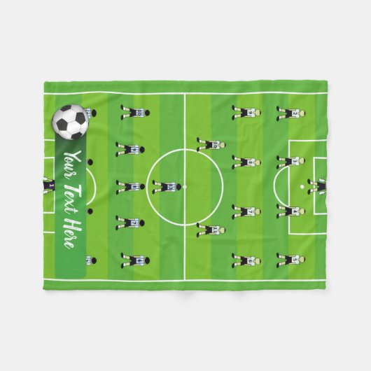 Fußballfeld und Team Fleecedecke (Vorderseite (Horizontal))