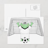 Fußballfrosch mit Goldie Postkarte (Vorne/Hinten)