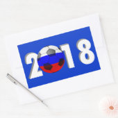 FUSSBALLFUSSER 2018 RECHTECKIGER AUFKLEBER (Umschlag)