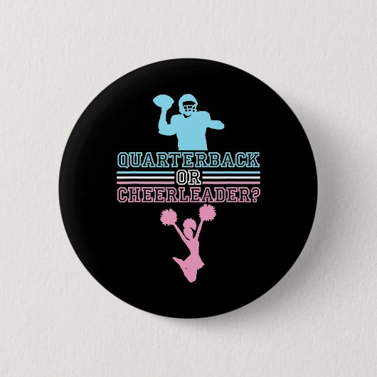 Fußballgeschlecht zeigt Quarterback oder Cheerlead Button (Vorderseite)