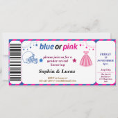 Fußballgeschlecht zeigt Ticketstil Einladung (Vorderseite)