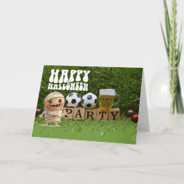 Fußballglückliches Halloween mit Kugeln Karte