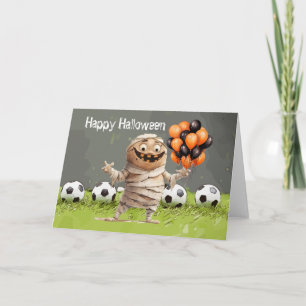 Fußballglückliches Halloween mit Kugeln Karte