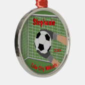 Fußballgoalie-personalisierte Verzierung Ornament Aus Metall (Rechts)