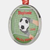 Fußballgoalie-personalisierte Verzierung Ornament Aus Metall (Links)