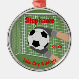 Fußballgoalie-personalisierte Verzierung Ornament Aus Metall