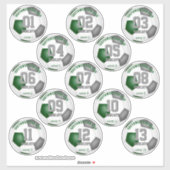 Fußballgrün, graue Mannschaftsfarben - Geschenke S Aufkleber (Blatt)