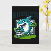 Fußballhai spielt Fußball  Karte (Gelbe Blume)