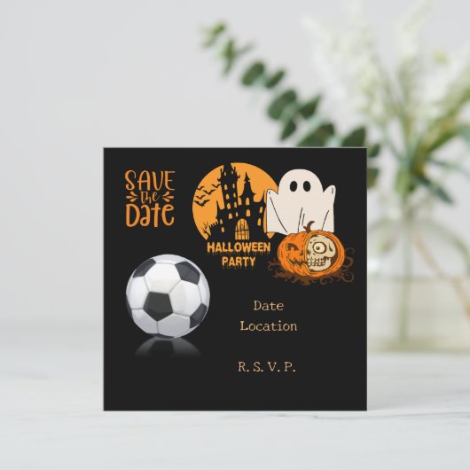 Fußballhalloween für Spieler Einladung (Stehend Vorderseite)