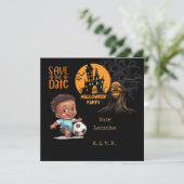 Fußballhalloween für Spieler Einladung (Stehend Vorderseite)