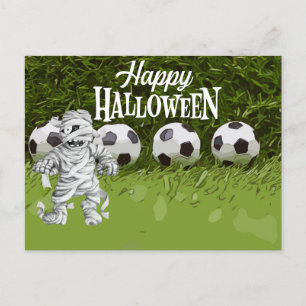 Fußballhalloween für Spieler Feiertagspostkarte