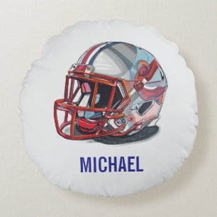Fußballhelm Pop Art Motivationsname Rundes Kissen