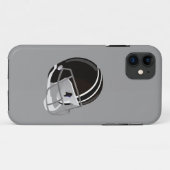 Fußballhelm Silber Case-Mate iPhone Hülle (Rückseite (Horizontal))