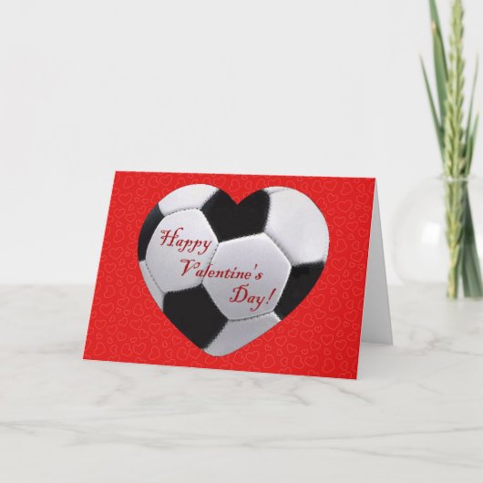 Fußballherz Happy Valentines Grußkarte Feiertagskarte (Vorderseite)