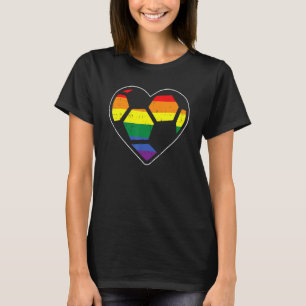 Fußballherz Sport Lgbtq Rainbow Gay Pride Alte Me T-Shirt