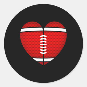 Fußballherz Valentinstag für Jungen Mädchen Kinder Runder Aufkleber