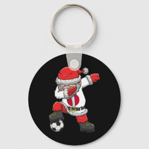 Fußballjunge Dabbing Weihnachtsmann Weihnachten Ja Schlüsselanhänger