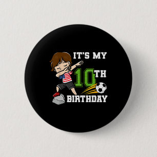 Fußballjunge Es ist mein 10. Geburtstag Amerikanis Button