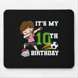 Fußballjunge Es ist mein 10. Geburtstag Amerikanis Mousepad