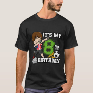 Fußballjunge Es ist mein 8. Geburtstag Amerikanisc T-Shirt