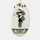 Fußballkapitänschwarzes + weiße Ausrüstung Keramik Ornament (Rechts)