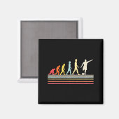 Fußballkick Menschliche Evolution Retro Vintage St Magnet (Vorderseite/Rückseite)