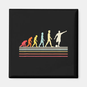 Fußballkick Menschliche Evolution Retro Vintage St Magnet