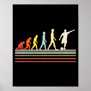 Fußballkick Menschliche Evolution Retro Vintage St Poster