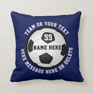 Fußballkissen Navy Blau und Weiß oder Ihren FARBEN Kissen