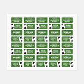 Fußballkleidung Etiketten (Blatt)