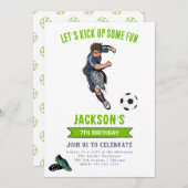 Fußballknaben Geburtstagsfeier Einladung (Vorne/Hinten)