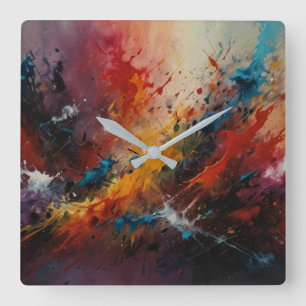 Fußballkrieger Quadratische Wanduhr