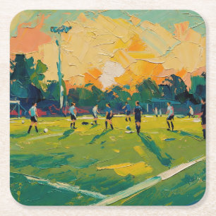 Fußballkunst (#2) rechteckiger pappuntersetzer