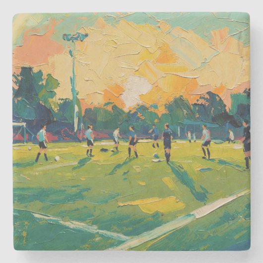 Fußballkunst (#2) steinuntersetzer (Vorderseite)