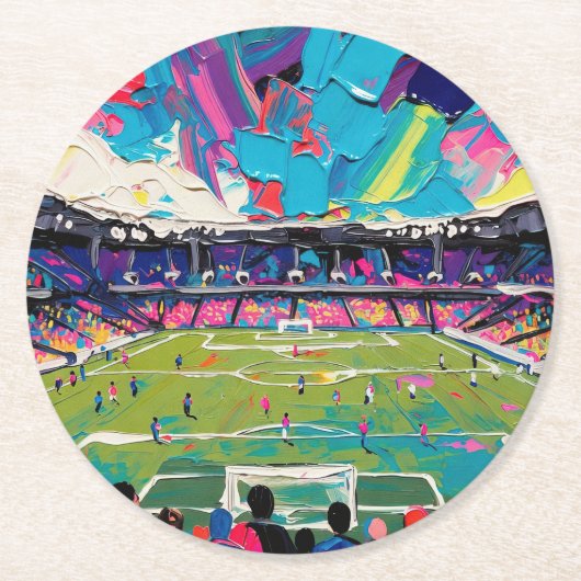 Fußballkunst (#3) runder pappuntersetzer (Vorderseite)