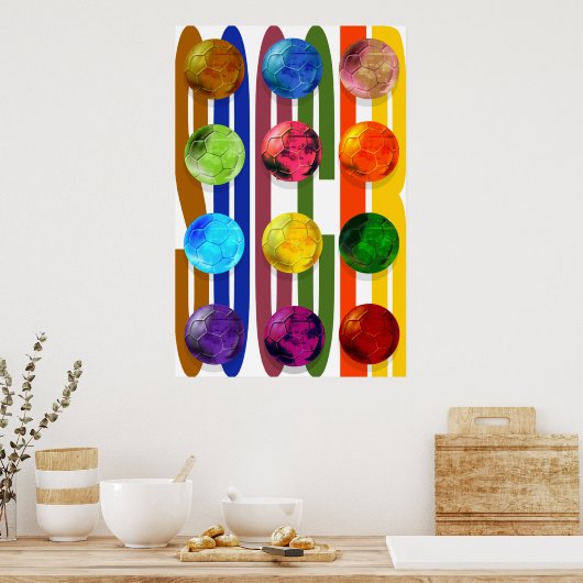 Fußballkunstposter Brasilien 2014 Weltmeisterschaf Poster (Küche)