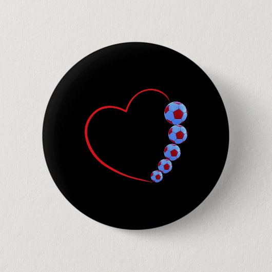 Fußballliebe-Design - Herz und Fußball-Fusion Button (Vorderseite)