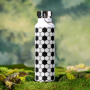 Fußballliebhaber Fußbälle Schwarz und Weiß Benutze Trinkflasche