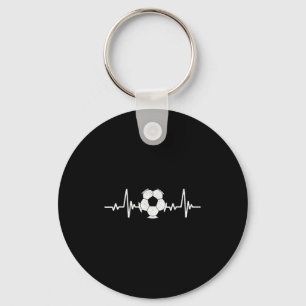 Fußballliebhaber Herzschlag Vintage Retro Fußballs Schlüsselanhänger