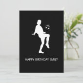Fußballliebhaberin zum Geburtstag (Stehend Vorderseite)