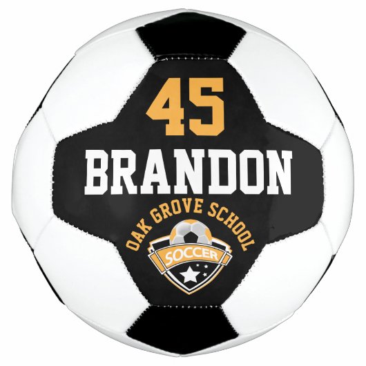 Fußballlogo - Gold, Schwarz und Weiß Fußball (Vorderseite)