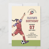 Fußballmädchen Einladung (Vorderseite)
