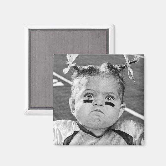 Fußballmädchen Magnet (Vorderseite/Rückseite)